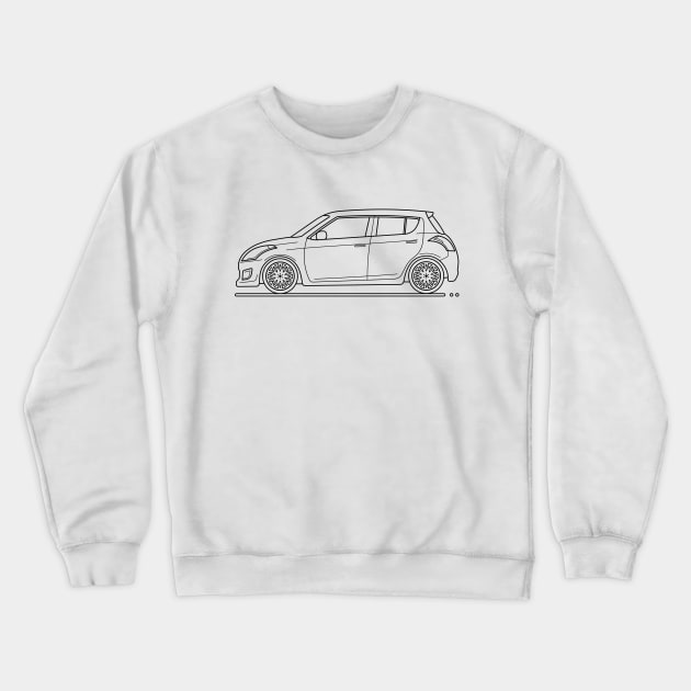 yellow hatchback car B Crewneck Sweatshirt by garistipis